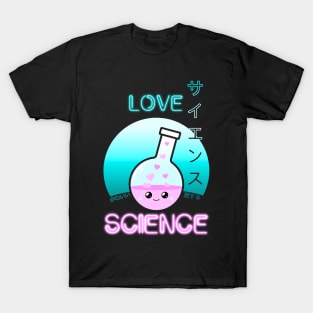 Love Science Kawaii Cute Chemistry Flask Japanese Aesthetic T-Shirt